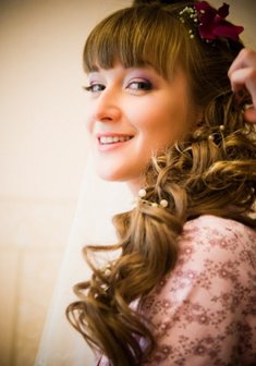 Cвадебная прическа Н13527 с распущенными волосами