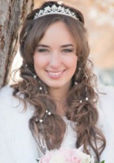 Cвадебная прическа Н13538 с распущенными волосами