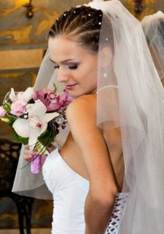 Cвадебная прическа К13889 с собранными волосами