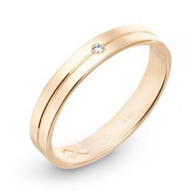 Обручальное кольцо R01-WED-00008-М9121 - Ювелирный бренд Московский ювелирный завод в Новосибирске...