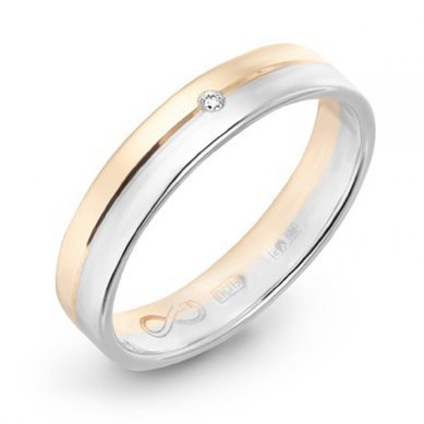 Обручальное кольцо R01-WED-00024-М9132 - Ювелирный бренд Московский ювелирный завод в Новосибирске...