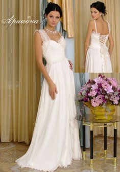 Свадебное платье Ариадна-Г24423. В греческом стиле, длинное со шлейфом.