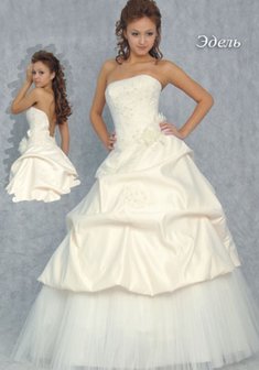 Свадебное платье Эдель-Г24429. С пышной юбкой, длинное без шлейфа.