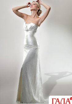 Свадебное платье Лоранж-Г24444. С прямой юбкой, длинное со шлейфом.