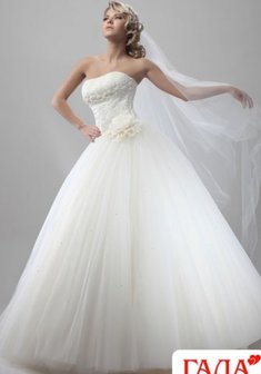 Свадебное платье Адель-Г24446. С пышной юбкой, длинное без шлейфа.