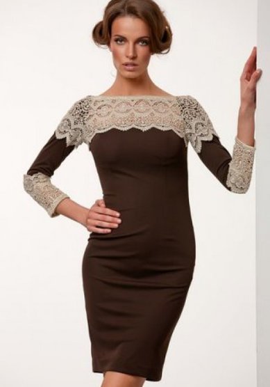 Вечернее платье verezo 112033 brown-Б25459 - Салон свадебного и вечернего платья Богиня любви