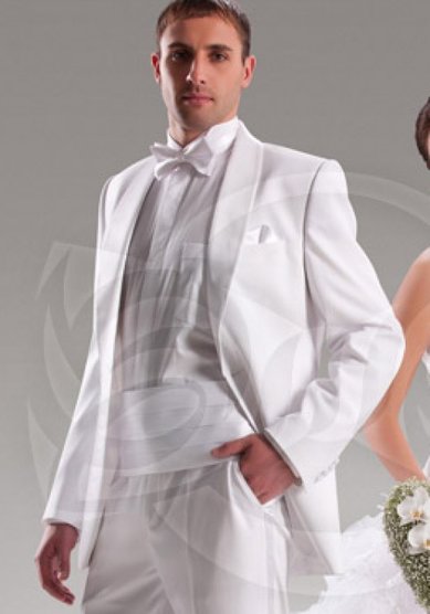 Свадебный мужской костюм Смокинг белый-S1286 - Магазин-ателье мужского костюма SOLO AVANTI...