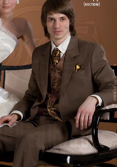 Свадебный мужской костюм Крем и шоколад-S1288 - Магазин-ателье мужского костюма SOLO AVANTI...